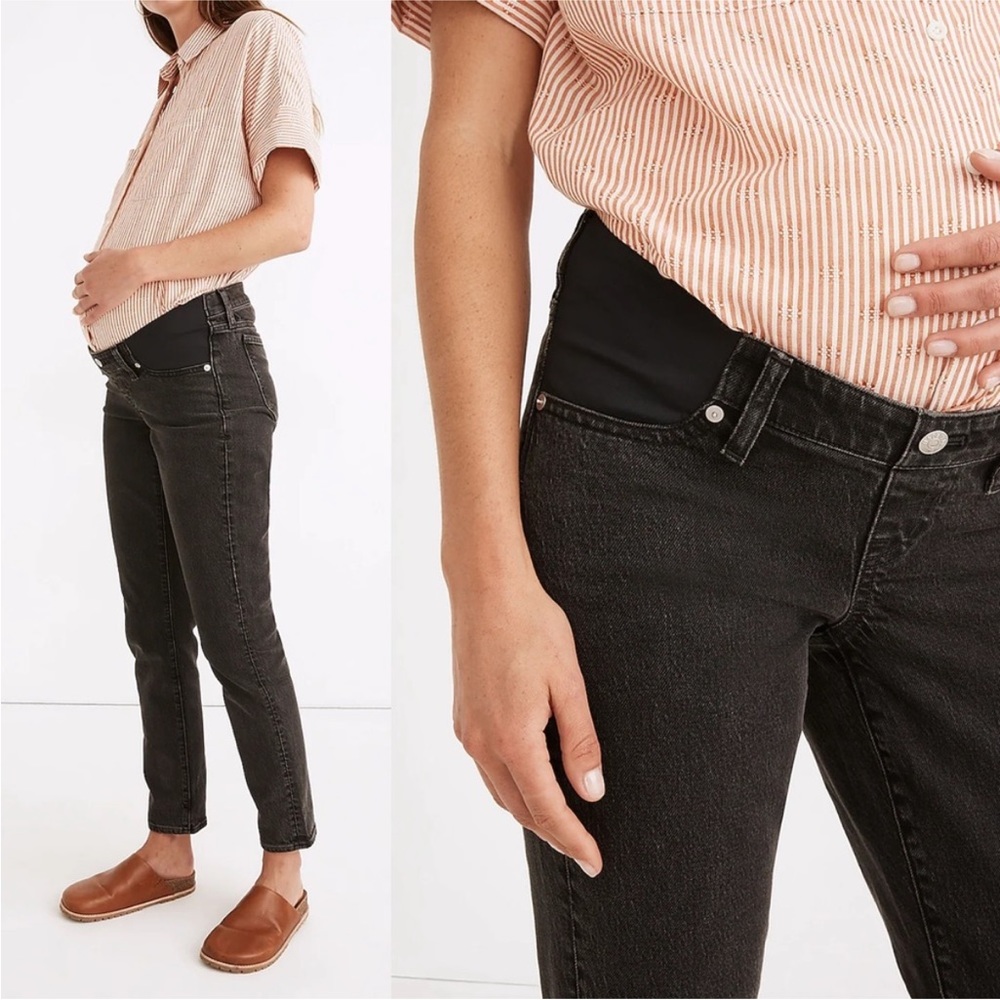 Madewell The Maternity Perfect Vintage Jean Black Lunar Wash 24